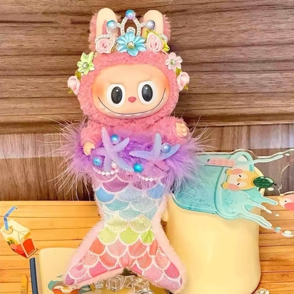 Fashion Labubu Other - Adorable Pink and Purple Mermaid Outfit with Crown